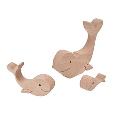 Imagem de Ornamento animal de madeira,lindo formato animal família artesanal mini coelhos estátua de madeira, para quarto, casa, escritório, prateleira, presente, natural, ecológico, (A)