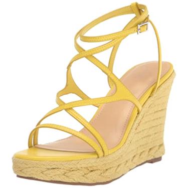 Imagem de GUESS Sandália feminina Hirani Wedge, Amarelo, 11