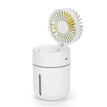 Imagem de Ventilador USB portátil de mesa spray de umidificação Ventilador de 3 velocidades Rotação de 180 graus Ventilador dobrável para viagem em casa, branco