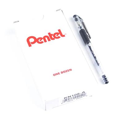 Imagem de Pentel Caneta Art Hybrid Technica de 0,6 mm, ponta fina, tinta preta, caixa com 12 (KN106-A)