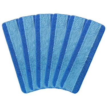 Imagem de Pacote com 6 almofadas de microfibra para limpeza de microfibra Bona compatível com esfregão Bona para piso de madeira de 45,7 cm