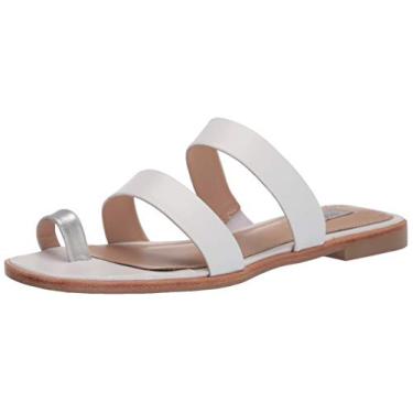 Imagem de STEVEN by Steve Madden Sandália feminina Hunter Slide, Couro branco, 38