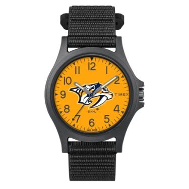 Imagem de Timex Tribute Relógio masculino NHL Pride 40 mm de quartzo pulseira de tecido, preto, 20 relógio casual (modelo: TWZHPREMYYZ)