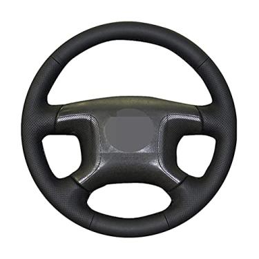 Imagem de Capa de volante, para Mitsubishi Pajero 2004-2010, DIY Capa de volante de couro preto de costura manual