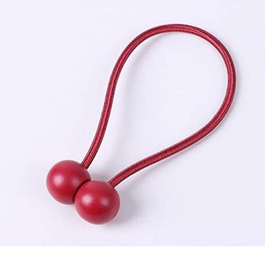 Imagem de Suporte de cortina de gravata magnética prendedor de fivela clipe haste de cortina para decoração de casa acessórios decorativos, KQ, vermelho, 1 peça