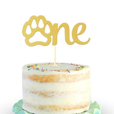 Imagem de Topo de bolo de aniversário de animal de estimação | Topo de bolo de aniversário de animal de estimação | Topo de bolo com estampa de patas | Topo de bolo com tema de animal | Topo de bolo de cachorro