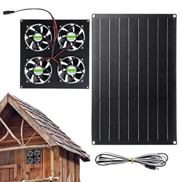 Imagem de Exaustor Solar Exterior | Ventilador Solar Compacto e Poderoso - Ventiladores solares instalar para sótão doméstico, estufa, RV e