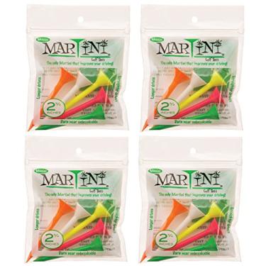 Imagem de Martini Golf Tees Tamanho médio de 6,35 cm, 4 pacotes de mistos – 20 camisetas no total – praticamente inquebrável