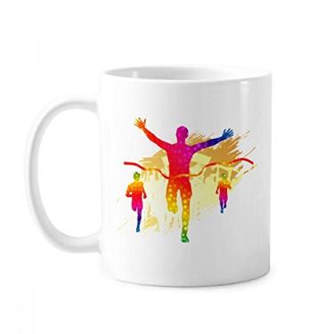 Imagem de Caneca de cerâmica com estampa de jogador de futebol e torcida de cerâmica para café e porcelana