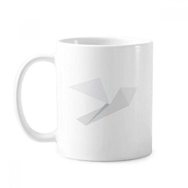 Imagem de Caneca de cerâmica com estampa de pombo branco abstrato origami cerâmica xícara de porcelana de café
