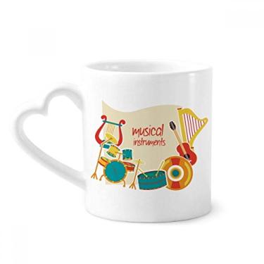 Imagem de Fone de ouvido Tambor Música Instrumentos Padrão Caneca Café Cerâmica Copo Coração Vidro