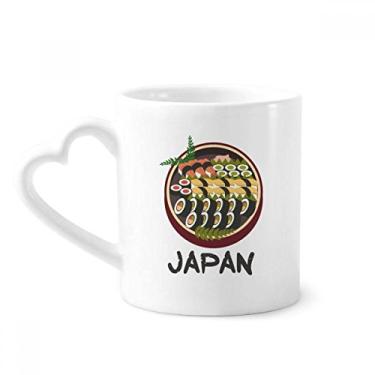 Imagem de Caneca de sushi tradicional japonesa saborosa café cerâmica copo de coração de vidro