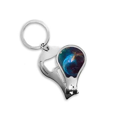 Imagem de Cortador de unhas azul marrom planeta nebulosa azul cortador abridor chaveiro tesoura