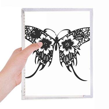 Imagem de Caderno estilo chinês borboleta com asas florais, diário de folhas soltas, recarregável, papelaria