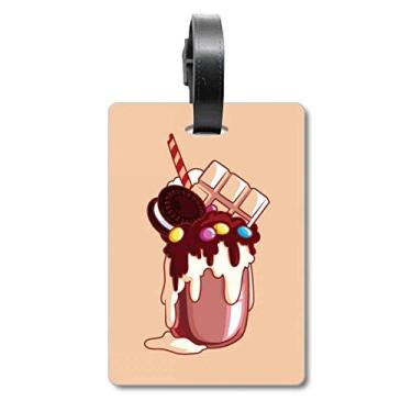 Imagem de Cream Biscuits Chocolate Açúcar Sorvete Mala Etiqueta Cartão de Bagagem Etiqueta Suspensa Etiqueta Scutcheon, Multicolorido.