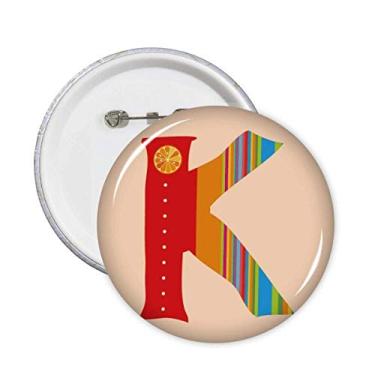 Imagem de K Alfabeto Laranja Frutas Bonito Padrão Broche Emblema Botão Decoração 5 peças