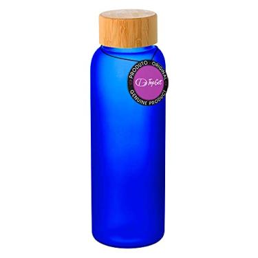 Imagem de Garrafa Squeeze em Vidro 500 ml Tampa em Bambu Lucid TopGet (Azul)
