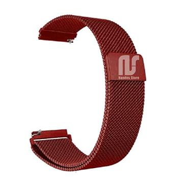 Imagem de Pulseiras NSmart compatíveis com Amazfit GTR 47MM / GTR 2 / GTR 2e / GTR 3 / GTR 4 (Aço Vermelha)