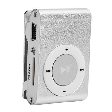 Imagem de Leitor de MP3, reprodutor de mídia de música digital de 32 GB, tela LCD portátil, reprodutor de MP3 com fone de ouvido e cabo USB para caminhada e corrida (prata)