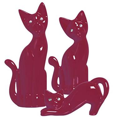 Imagem de Trio De Gatos G, Peq E Agachado Ceramicas Pegorin Marsala