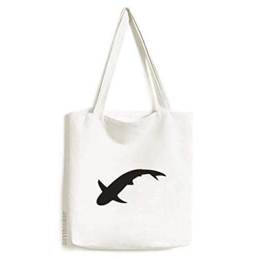 Imagem de Bolsa de lona de tubarão azul oceano feroz bolsa de compras bolsa casual bolsa de compras