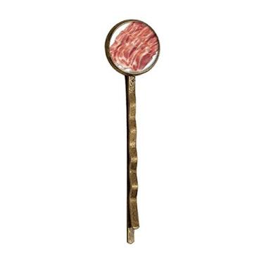 Imagem de Bife Rolo de carne crua textura alimentar retrô de metal para cabelo Bobby Pin Headwear