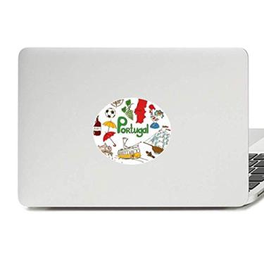 Imagem de Adesivo de notebook com emblema de vinil da bandeira nacional de Portugal Landscap