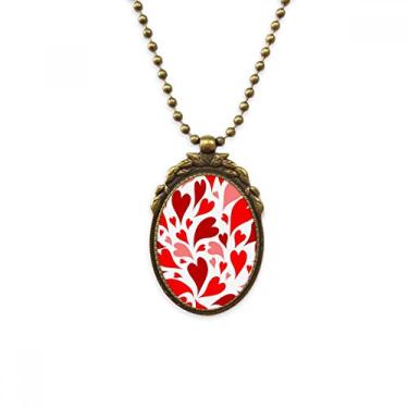 Imagem de DIYthinker Colar de coração rosa vermelho amor dos namorados vintage pingente de contas chaveiro