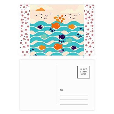 Imagem de Cartão postal de celebração de flores de Natal, ondas de céu de peixe, nuvem