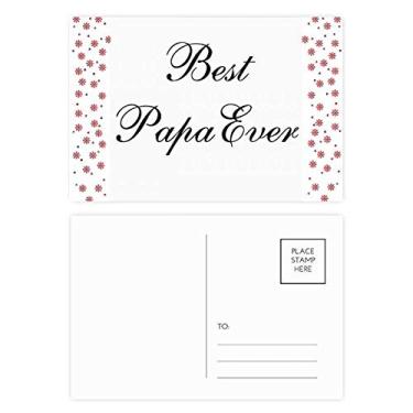 Imagem de Best Papa Ever Citação de Natal Flor Celebração Cartão Postal Cartão Bênção