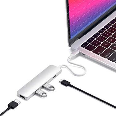 Imagem de Satechi Adaptador Multi Portas Tipo-C Slim com USB-C Pass-Through, 4K HDMI, USB 3.0 - Para M2/ M1 MacBook Pro/Air, M2/ M1 iPad Pro/Air, M2 Mac Mini, iMac M1 (Prata)