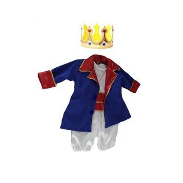 Imagem de Fantasia Pequeno Príncipe Roupa Bebê 1 A 2 Anos Infantil + coroa Luxo