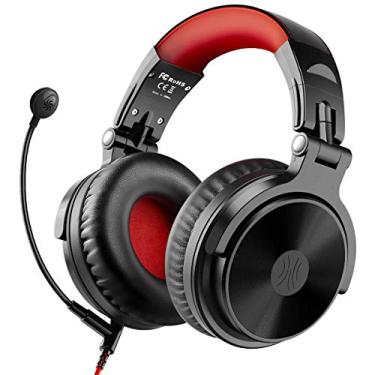 Imagem de Fones de ouvido Bluetooth sobre a orelha com 110 horas de reprodução, fones de ouvido estéreo com fio OneOdio para jogos com microfone Boom para PS4, Xbox One, PC, fone de ouvido sem fio para telefones, laptop, escritório - Studio Wireless (Y80B) (vermelho)