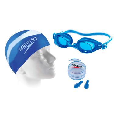 Imagem de Kit de Natação, Speedo, Swim Jr Slc, Óculos, Touca e Protetor de Ouvido - Azul