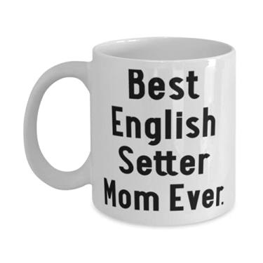 Imagem de Cão de construtor inglês, Best English Setter Mom de todos os tempos, útil aniversário 325 ml caneca para cachorro mãe