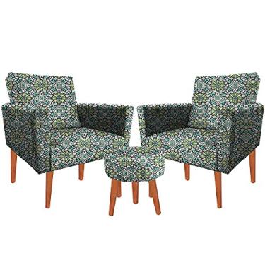 Imagem de Kit 02 Poltrona Decorativa Nina + Puff A4