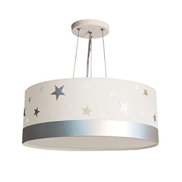 Imagem de Lustre Pendente Infantil Estrelas Cúpula 40x15 2E27 Cor: Branco