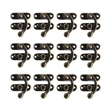 Imagem de 12pcs Antique Decorativo Jóias Presente Vinho Caixa De Madeira Hasp Latch Hook com 4 parafusos YYDFPIIA