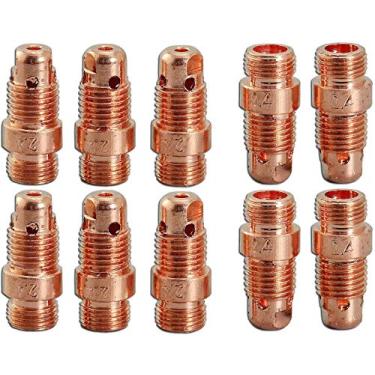 Imagem de RIVERWELD Corpo de pinça empurrada TIG 17CB20 (orifício de 3/32" e 2,4 mm) para lanterna de soldagem PTA DB SR WP 17 18 26 TIG, pacote com 10