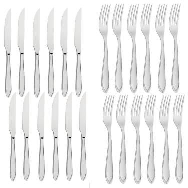 Imagem de Conjunto Garfo e Faca para Churrasco Laguna 24 Peças Inox Tramontina