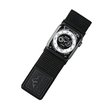 Imagem de Tefeca Pulseira Ultrawide Série Fortitude compatível com Apple Watch Ultra 2/Ultra de 49 mm, série 10 de 46 mm, séries 9/8/7 de 45 mm, SE2/SE/6/5/4 de 44 mm (tecido preto, GG para 49 mm/46 mm/45 mm/44