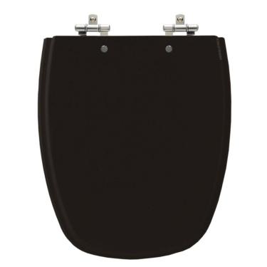 Imagem de Assento Sanitário Monte Carlo Ébano (Preto) Tampa Para Vaso Deca de Madeira Laqueada