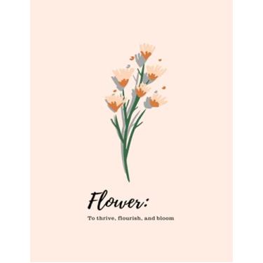 Imagem de Caderno: Caderno forrado (papel pautado universitário) - capa macia de flor de pêssego - 110 páginas - 21,5 x 28 cm (tamanho da carta): caderno forrado