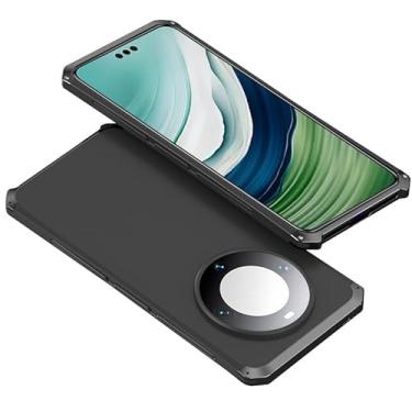 Imagem de IBLuon Capa para Huawei Mate 60 Pro/60, capa de metal de liga de alumínio com proteção de lente de precisão, capa fina suporta carregamento sem fio, preto, 60 Pro