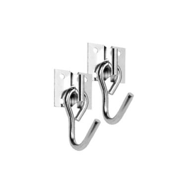 Imagem de Kit Com 2 Suporte Armador Gancho Para Rede Parafusar Zincado