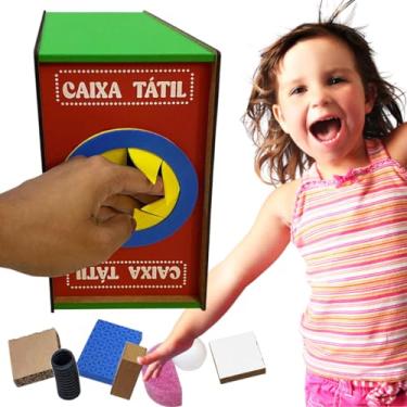Imagem de Caixa Tátil Brinquedo Pedagógico Educativo MDF