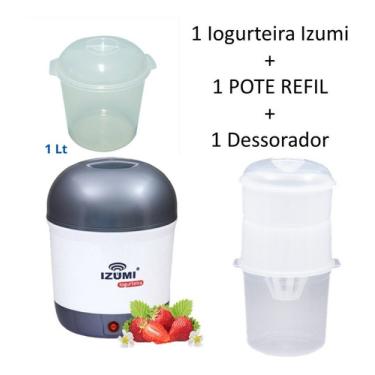Imagem de Dessorador P/ Iogurte Grego + Iogurteira Izumi +1 Pote Refil + 10 Fermento  Iogurteira