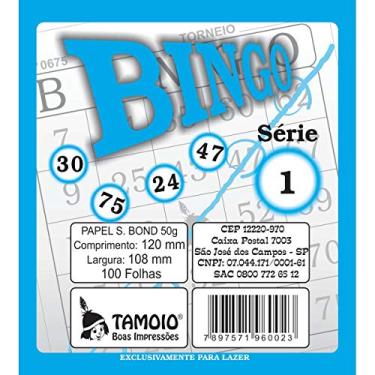 Imagem de Bloco Para Bingo Azul 120x108mm 100 Folhas Tamoio, Multicor, pacote de 15