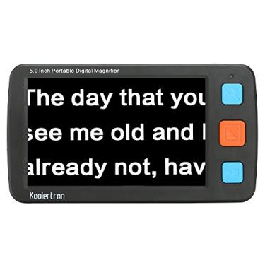 Imagem de Koolertron Lupa de vídeo digital, auxílio de leitura eletrônico portátil portátil suporta saída AV para TV com zoom 4X/8X/16X/32X, vários modos de cores de 17 tipos, etc. (12,7 cm, preto)
