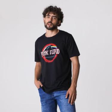 Imagem de Camiseta Manga Curta Estampa Pink Floyd Preto - Bandup